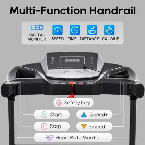 Whisen Home Folding Treadmill with Incline Adjustment image {4}