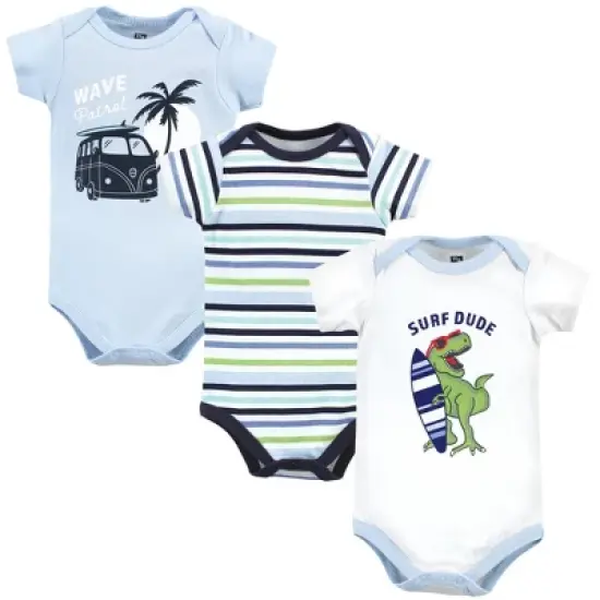 Hudson Baby Infant Boys Cotton Bodysuits, Surf Dude image {5}