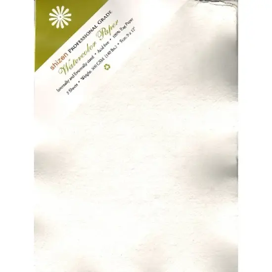 Shizen Design Professional Grade Watercolor Paper 9 In. X 12 In. Deckle Edges Pack Of 5 (WC 304) image {1}