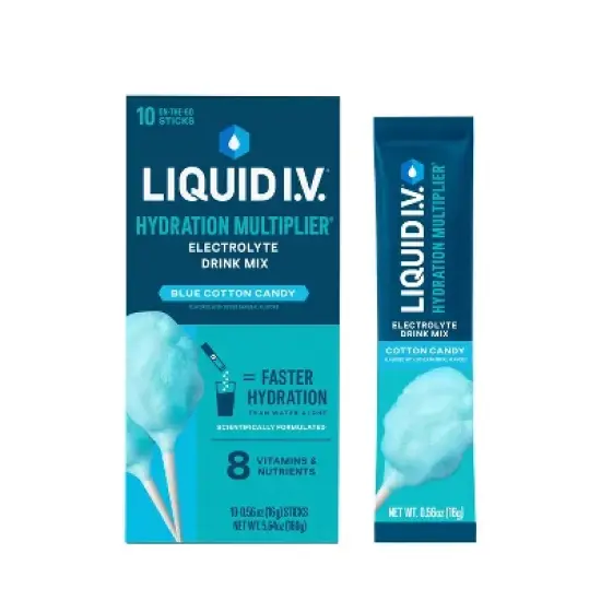 Liquid I.V. Hydration Powder Electrolyte Supplements - Cotton Candy - 5.64oz/10ct image {6}