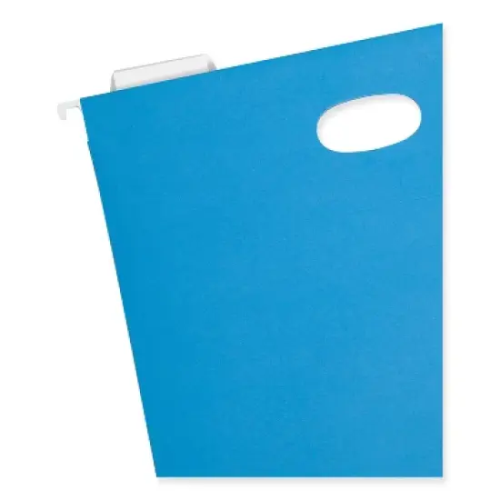 Smead Hanging Pockets with Full-Height Gusset, 1 Section, 2" Capacity, Letter Size, 1/5-Cut Tabs, Sky Blue, 25/Box image {2}