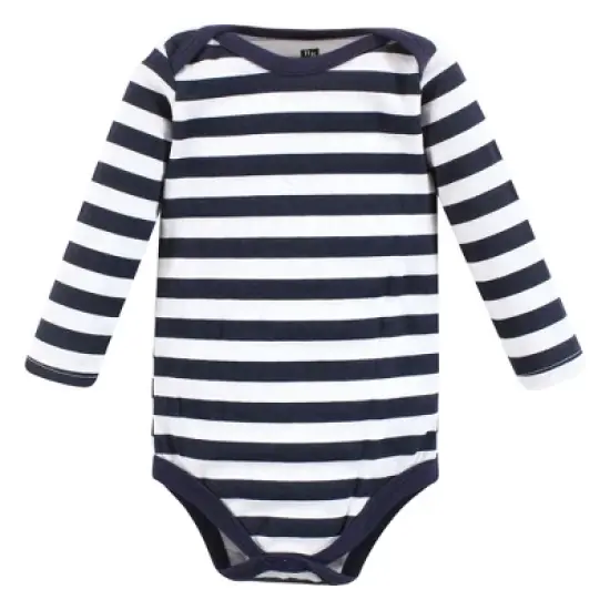 Hudson Baby Unisex Baby Cotton Long-Sleeve Bodysuits, Sports Stripes image {8}