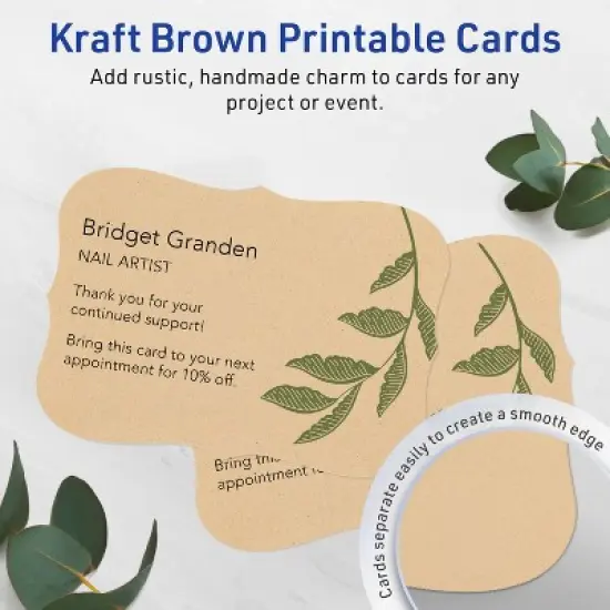 Avery Cards with Flourished Edges, 6" x 9", Kraft Brown, 50ct image {1}