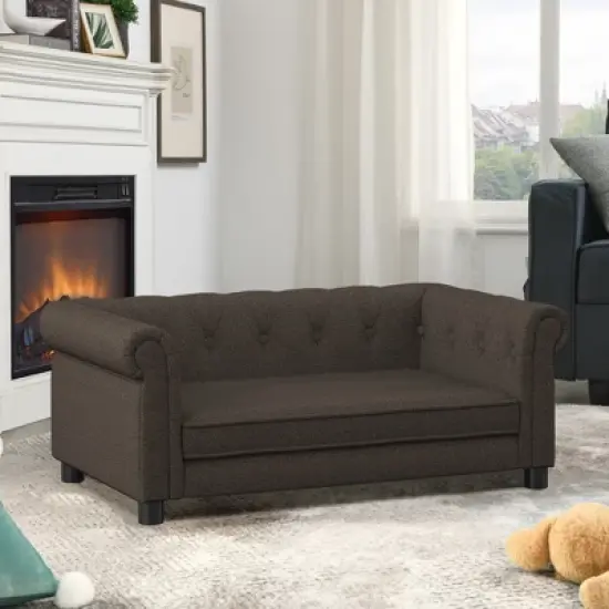 SpassWay 39"L*14"H*23"D Pet Sofa Bed Dog Bed Cat Couch for Small and Medium Pets Fabric Perch Bed image {11}