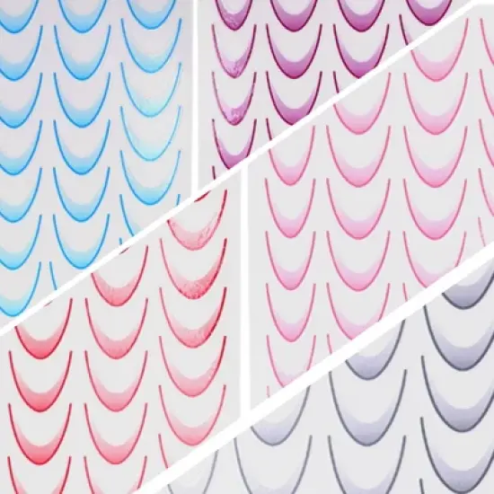 Unique Bargains Self-Adhesive Nail Art Stickers Gray Pink 5 Pcs image {2}