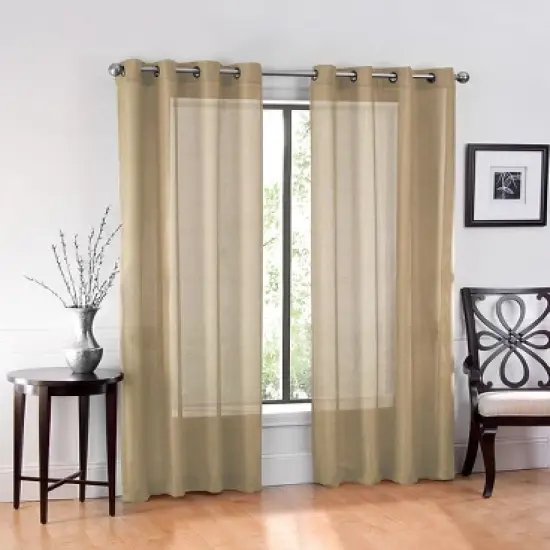 GoodGram Ultra Luxurious Elegant Sheer Grommet Single Curtain Panel image {9}