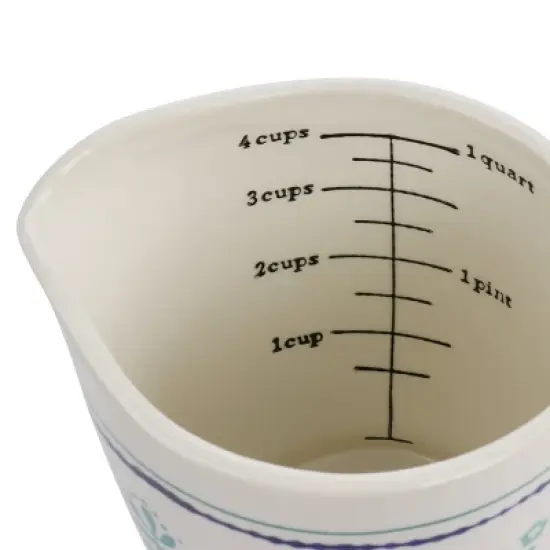 Gibson Home Village Vines 1 Quart Stoneware Measuring Cup in Multi image {2}