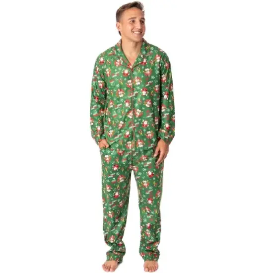 Elf The Movie Mens' Film OMG! Santa! I Know Him! Sleep Pajama Set Green image {3}