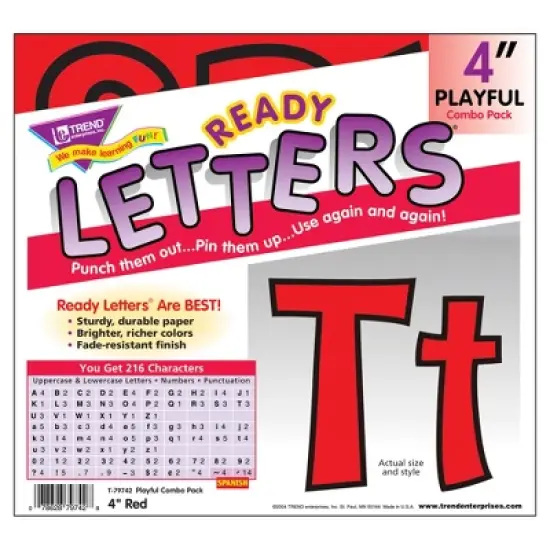 TREND Red 4" Playful Combo Ready Letters&reg;, 3 Packs image {2}