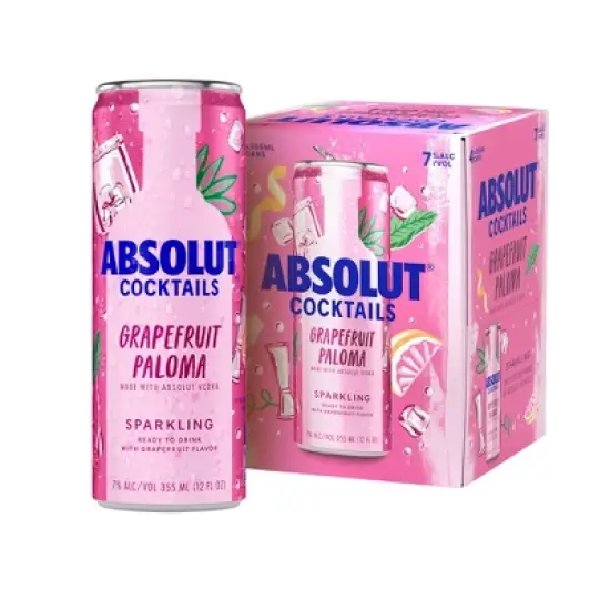 Absolut Grapefruit Paloma Sparkling Vodka Cocktail - 4pk/355ml Cans image {7}