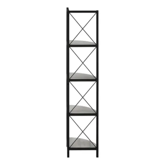 59.25" 4 Tier Mix Material X Design Etagere Bookcase - EveryRoom image {5}