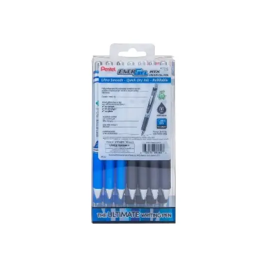 Pentel EnerGel RTX Retractable Gel Pen Medium Point 0.7mm Blue/Black Ink 14/Pack (BL77PC14AC) image {1}