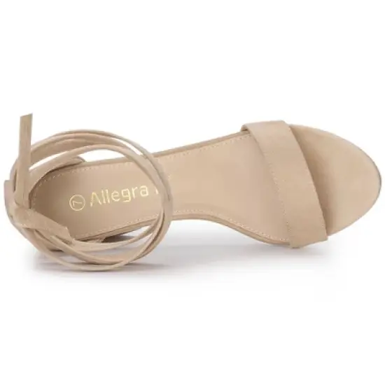Allegra K Women's Lace Up and Ankle Strap Chunky Heel Sandals image {4}