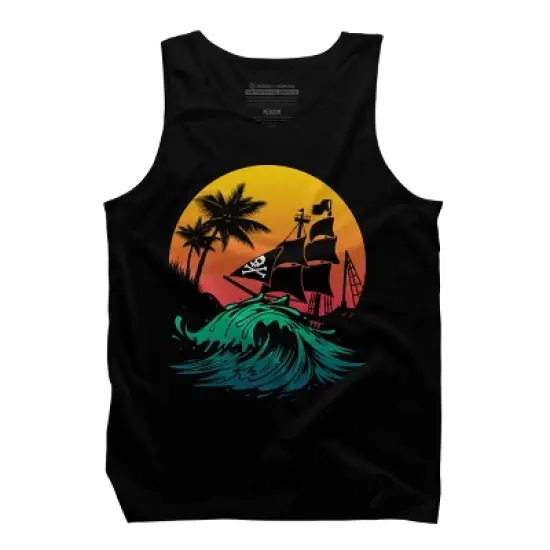 Men's Design By Humans Welcome summer from pirates By NLKart Tank Top image {2}