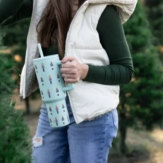 Simple Modern 40oz Trek Nutcracker Straw Tumbler: Stainless Steel, Dishwasher-Safe, Cold Beverages, All Ages, Blue image {2}