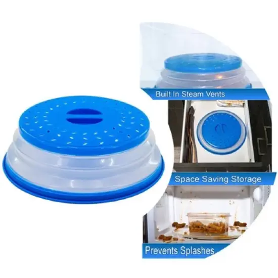 5 Star Super Deals 2 Microwave Splatter Guard Cover - Collapsible Lid for Food Protection and Easy Storage BPA-Free, Dishwasher Safe, Heat-Resistant image {2}