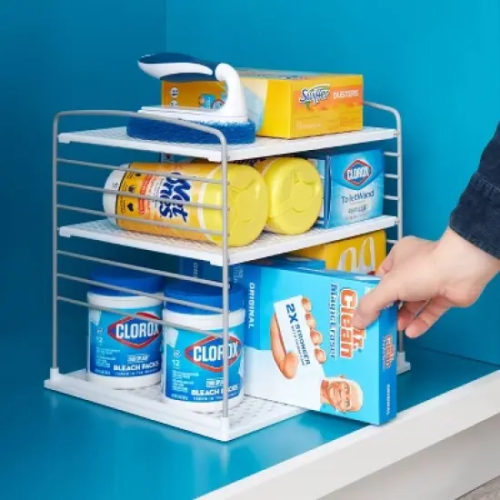 YouCopia UpSpace 12"x12" Box Organizer: Freestanding Kitchen Storage with Multi-Compartments, Non-Slip Grip, White image {5}