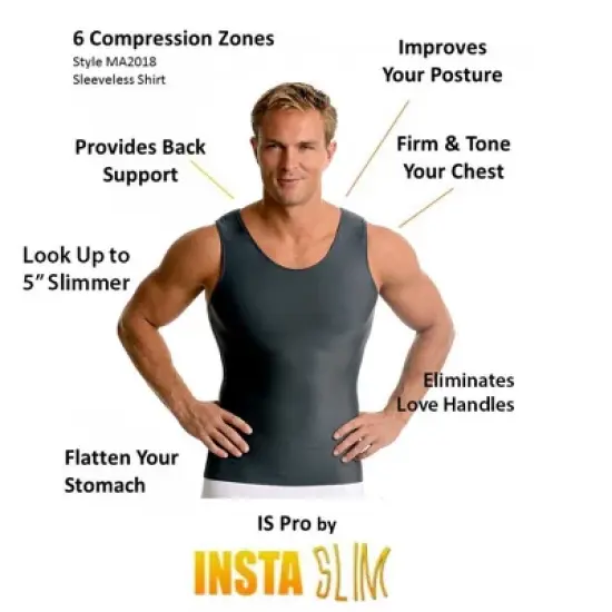 Insta Slim USA Activewear Compression Muscle Tank MA0001 image {1}