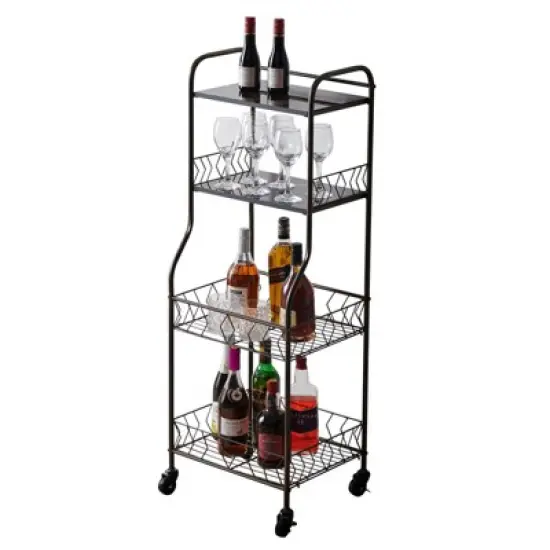 Kings Brand Furniture Lexi 4-Tier Kitchen Rolling Bakers Rack image {1}