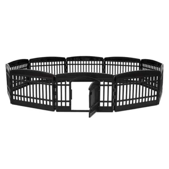 IRIS 4-10Panel 24/34"H Foldable Exercise Enclosure Plastic Pet Playpen with Door image {8}