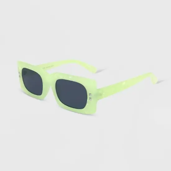 Women's Plastic Rectangle Marbleized Sunglasses - Wild Fable&trade; Green image {1}