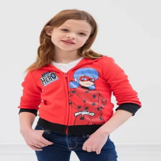 Miraculous Ladybug Girls Zip Up Hoodie Little Kid to Big Kid  image {2}