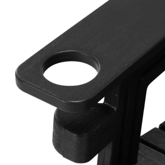 WestinTrends Azura Outdoor HDPE Adirondack Chairs With Connecting Table Tray (Set of 2), Navy Blue image {13}