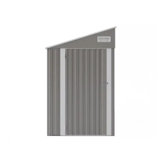 4x8FT Metal Storage Shed with Hinged Side Door, Ventilation, Waterproof Roof, and Durable Frame for Multi-Scene Use - Coolbibila image {4}