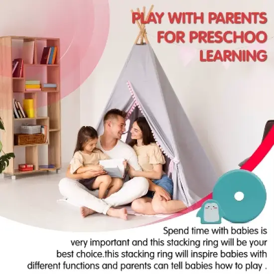 Leo & Friends Penguin Stacking Toddler Ring Tower image {3}