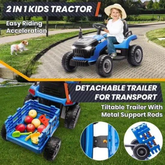 JOYRACER 2WD 24V 2-Seater Electric Ride-On UTV for Kids, 2&times;75W Motors, Remote Control, LED Lights, Spring Suspension, 3 Speeds & Bluetooth Music image {5}