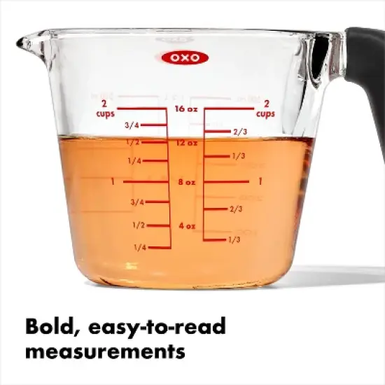 OXO 2c Glass Measuring Cup: Clear, Dishwasher-Safe, 2 Cup Capacity, Lifetime Limited Warranty image {3}