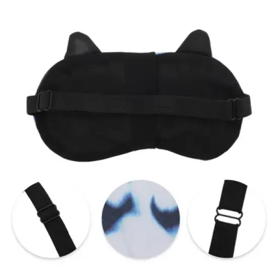 Unique Bargains Portable Husky Sleep Mask Black White 1 Pc image {1}