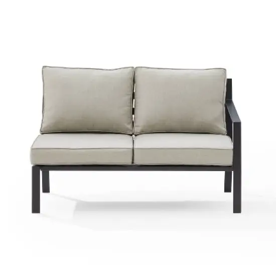Clark Outdoor Steel Right Side Loveseat Taupe/Matte Black - Crosley image {5}