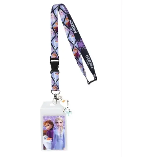 Disney Frozen Elsa and Anna Lanyard with ID Badge Holder and Rubber Olaf Charm image {4}