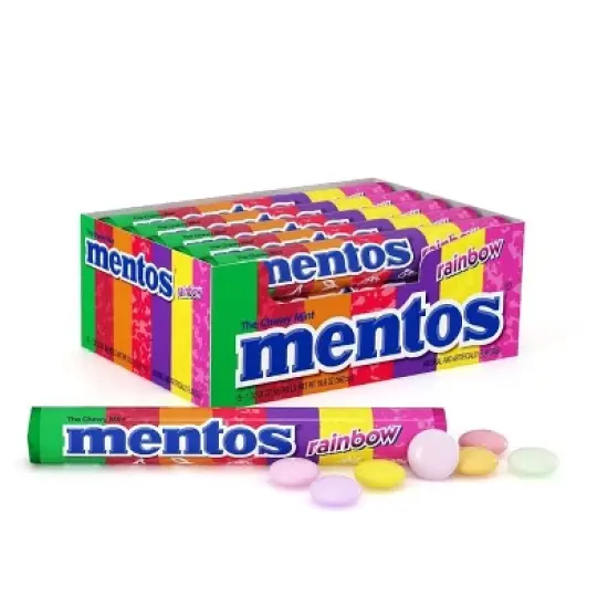 Mentos&nbsp;Rainbow Flavor Chewy Mint Candy Full Size Rolls 6/10/15/40 Pack - Bulk Packaging image {1}