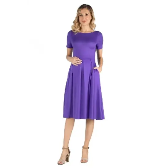 24seven Comfort Apparel Women's Maternity Midi Dress image {6}