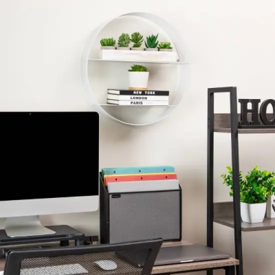 Mind Reader Circular Floating Shelves Metal Mesh image {5}