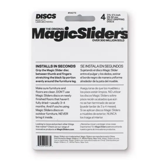 Magic Sliders 4pk 1.12"-1.25" Grip Tip Adhesives image {1}