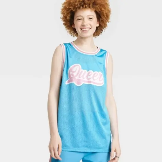 Pride Adult PH by The PHLUID Project Queer Basketball Jersey Tank Top - Blue image {4}