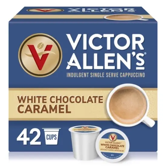 Victor Allen's Coffee White Chocolate Caramel Flavored Cappuccino, 42 Count, Single Serve Cups for Keurig K-Cup Brewers image {7}