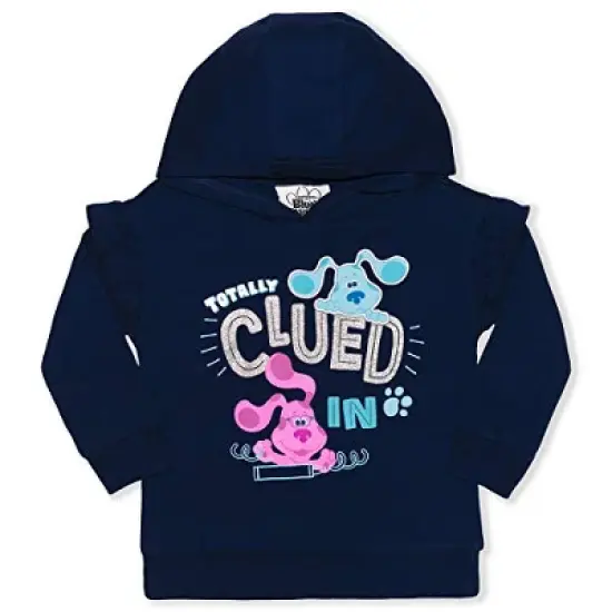 Nickelodeon Girl's 2-Pack Totally Clued In Blue's Clues Pullover Graphic Hoodie and Jogger Pant Set, Navy for Toddlers image {1}