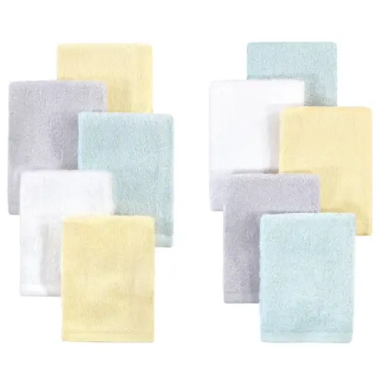 Little Treasure Baby Unisex Rayon from Bamboo Luxurious Washcloths, Yellow Gray Mint image {1}