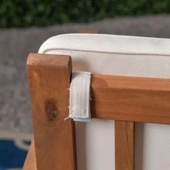 Casa Acacia Wood Loveseat Brown/Cream - Christopher Knight Home image {2}