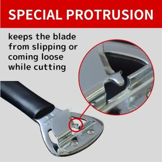 Heavy Duty Stainless Steel Bottle Opener, 5.9" Black Plastic Handle for Right-handed, Seki Japan image {2}