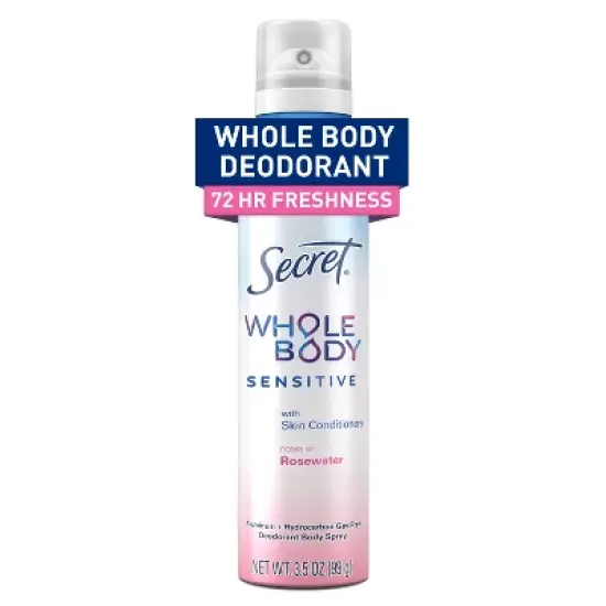 Secret Whole Body Deodorant Spray - Rosewater - 3.5oz image {14}