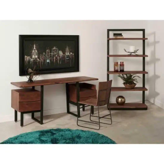 82" Staircase Tall Bookcase Silver - Treasure Trove Accents image {2}