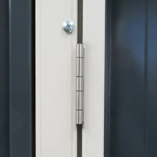 Outsunny Garden Metal Storage Shed, Outdoor Lean to Tool house with Lockable Door, 2 Air Vents & Steel Construction for Backyard, Patio, Lawn, Garage image {5}