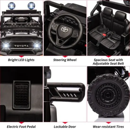 Kids Ride On Car, Licensed Toyota Ride On Truck, 12V Electric Toy Car with Parent Remote Control, 3 Speed, MP3 Music, LED Lights image {1}