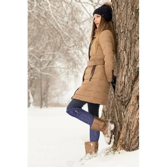 Tipi Toe Womens 3 Pairs Winter Cushioned Solid Colors Pattern Knee High With Buttons Cotton-Blend Boot Socks image {4}