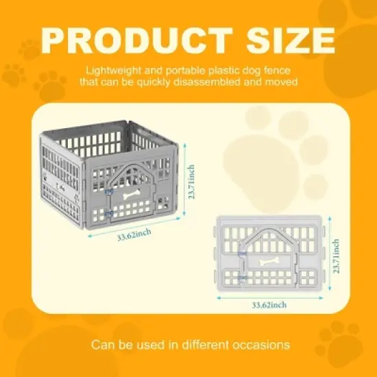Decksplore 6-Panel Adjustable Pet Playpen with Safety Lock - Indoor/Outdoor Use, Gray image {4}